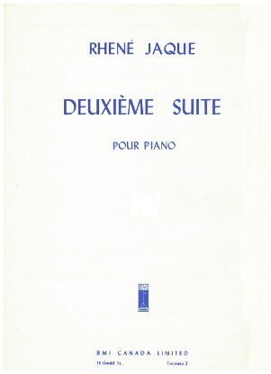 Picture of Deuxieme Suite Pour Piano, Rhene Jaque, piano solo 