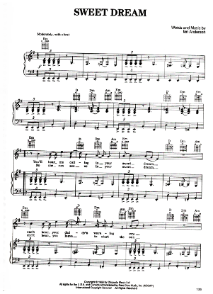 Picture of Sweet Dream, Ian Anderson, recorded by Jethro Tull, sheet music
