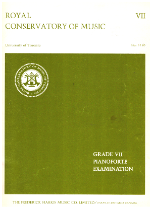 Picture of 1978, Royal Conservatory of Music, Grade 7 Piano Exam Book, 1978 Edition, University of Toronto, sheet music folio