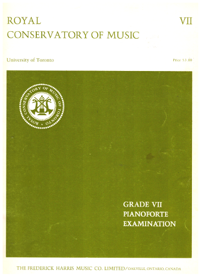 Picture of 1978, Royal Conservatory of Music, Grade 7 Piano Exam Book, 1978 Edition, University of Toronto, sheet music folio