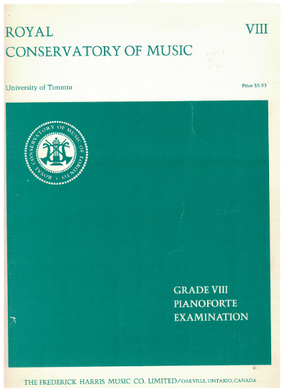 Picture of 1978, Royal Conservatory of Music, Grade 8 Piano Exam Book, 1978 Edition, University of Toronto, sheet music folio