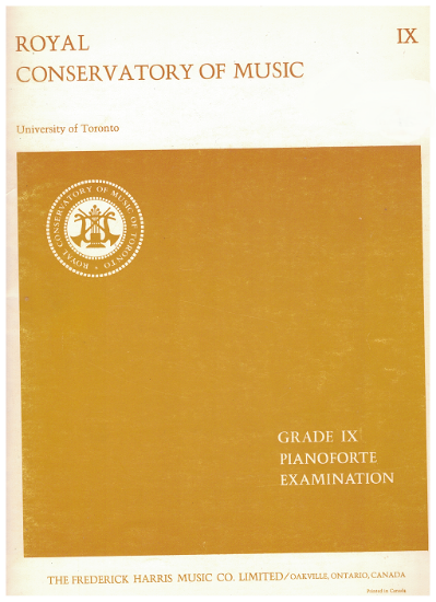 Picture of Royal Conservatory of Music, Grade  9 Piano Exam Book, 1972 Edition, University of Toronto