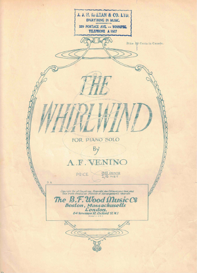 Picture of The Whirlwind, A. F. Venino, piano solo 