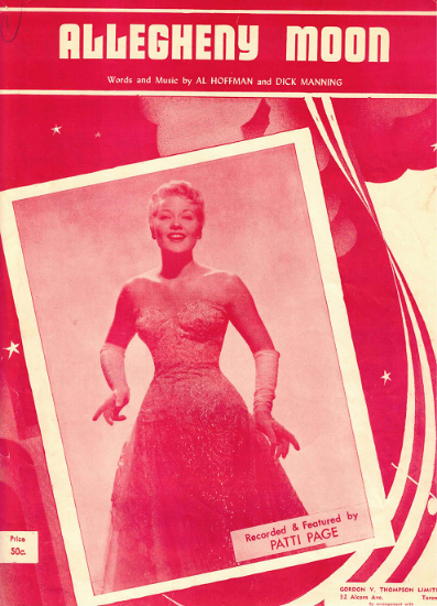 Picture of Allegheny Moon, Al Hoffman & Dick Manning, recorded by Patti Page
