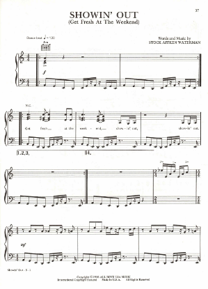 Picture of Showin' Out (Get Fresh at the Weekend), Mike Stock/ Matt Aitken/ Pete Waterman, recorded by Mel & Kim, sheet music, pdf copy