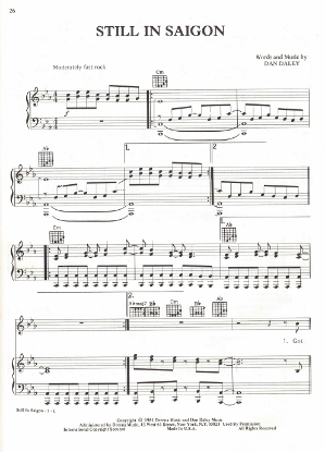 Picture of Still in Saigon, Dan Daley, recorded by Charlie Daniels Band, sheet music