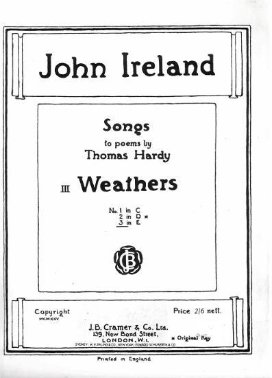 Picture of Weathers, Thomas Hardy & John Ireland, high voice in E