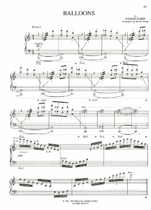 Picture of Balloons, Hagood Hardy, arr. David Jessie, piano solo, sheet music