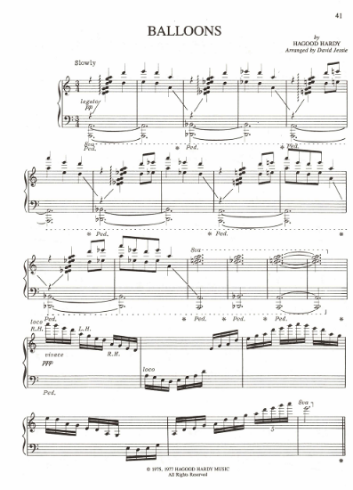 Picture of Balloons, Hagood Hardy, arr. David Jessie, piano solo, sheet music