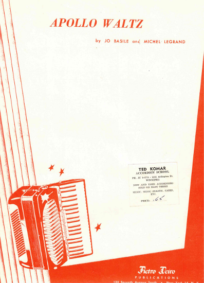 Picture of Apollo Waltz, Jo Basile & Michel Legrand, accordion solo sheet music