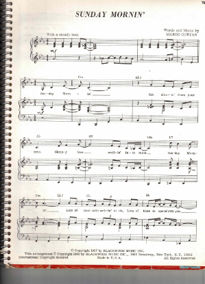 Picture of Sunday Mornin', Margo Guryan, recorded by Spanky and Our Gang, sheet music