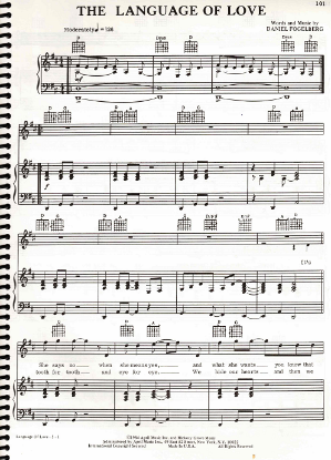 Picture of The Language of Love, written & recorded by Dan Fogelberg, sheet music