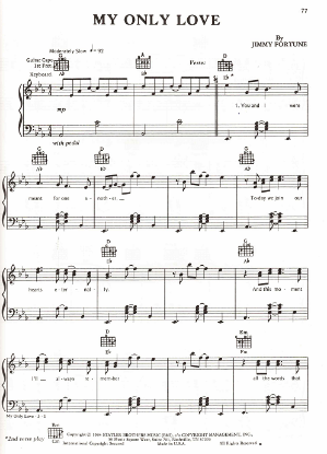 Picture of My Only Love, Jimmy Fortune, recorded by The Statler Brothers, sheet music