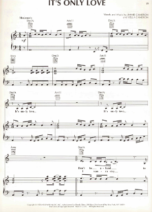 Picture of It's Only Love, Jimmie & Vella Cameron, recorded by Barry White (1978) & Simply Red (1989), sheet music