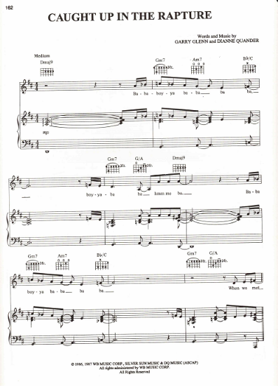 Picture of Caught Up in the Rapture, Garry Glenn & Dianne Quander, recorded by Anita Baker, sheet music