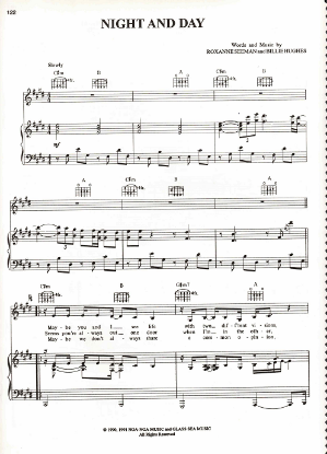 Picture of Night and Day, Roxanne Seeman & Billie Hughes, recorded by Bette Midler, sheet music