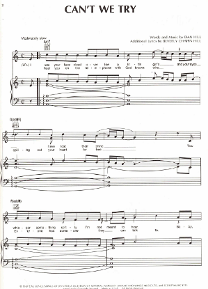 Picture of Can't We Try, Dan & Beverly Chapin-Hill, recorded by Dan Hill, sheet music