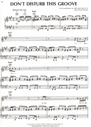 Picture of Don't Disturb This Groove, Michael Murphy & David Frank, recorded by The System, sheet music
