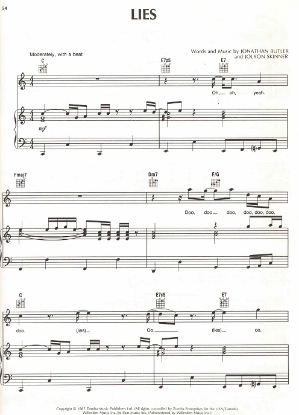 Picture of Lies, Jonathan Butler & Jolyon Skinner, recorded by Jonathan Butler, sheet music