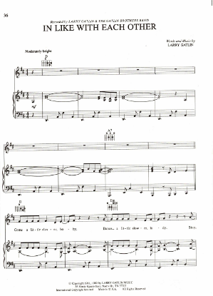 Picture of In Like With Each Other, Larry Gatlin, recorded by The Gatlin Brothers, sheet music