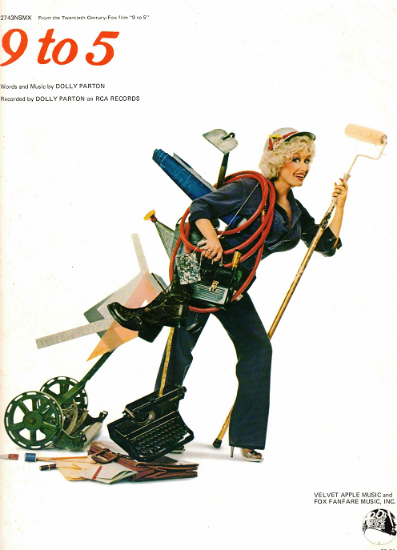 Picture of 9 to 5 (Nine to Five), movie title song, written & recorded by Dolly Parton, sheet music