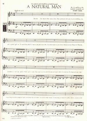 Picture of A Natural Man, Sandy Baron & Bobby Hebb, recorded by Lou Rawls, sheet music
