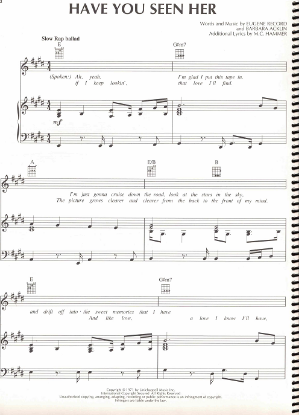 Picture of Have You Seen Her, Eugene Record & Barbara Acklin, recorded by M.C. Hammer, sheet music