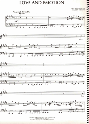 Picture of Love and Emotion, Warren Brooks, recorded by Stevie B., sheet music