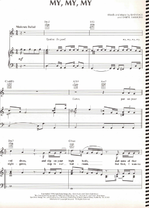 Picture of My My My, Babyface & Daryl Simmons, recorded by Johhny Gill, sheet music