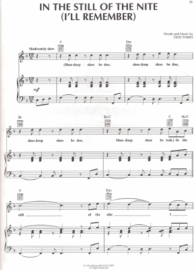 Picture of In the Still of the Night (I'll Remember), Fred Parris, recorded by Boyz II Men, sheet music