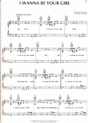Picture of I Wanna Be Your Girl, Tyrone Fleming, recorded by Icy Blu, sheet music