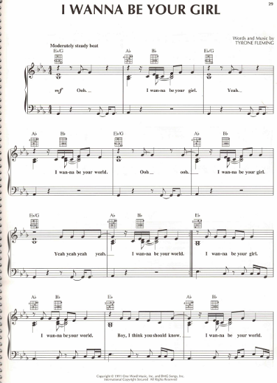 Picture of I Wanna Be Your Girl, Tyrone Fleming, recorded by Icy Blu, sheet music