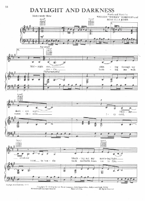 Picture of Daylight and Darkness, William "Smokey" Robinson & Rose Ella Jones, sheet music