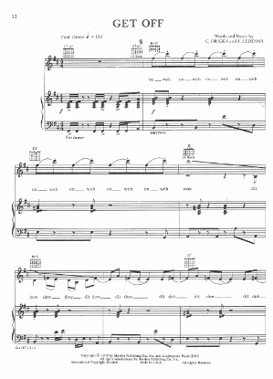 Picture of Get Off, C. Driggs & I. Ledesma, recorded by Foxy, sheet music
