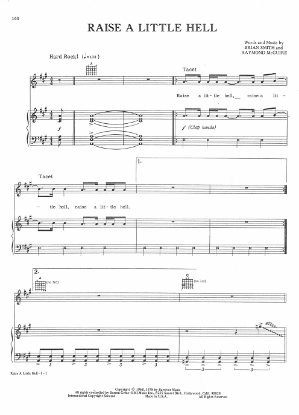 Picture of Raise a Little Hell, Brian Smith & Raymond McGuire, recorded by Trooper, sheet music