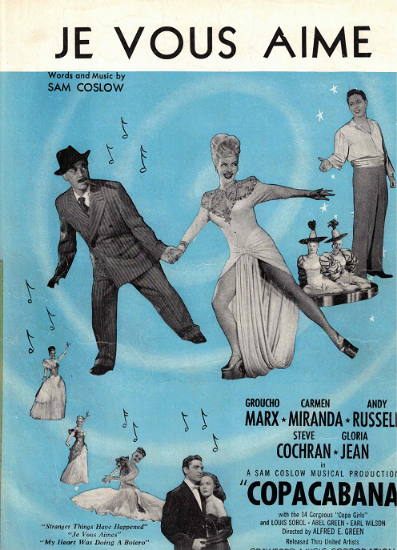 Picture of Je Vous Aime, from movie "Copacabana", Sam Coslow