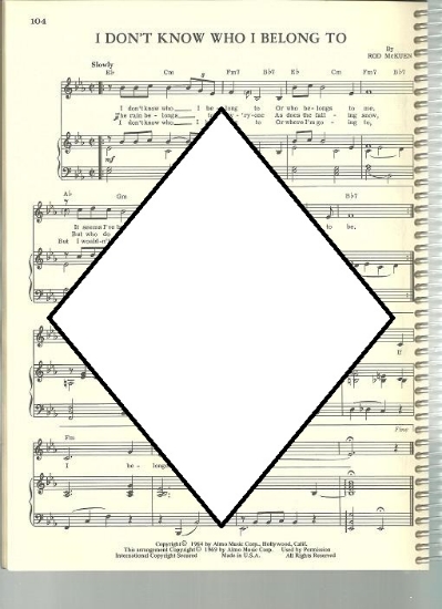 Picture of I Don't Know Who I Belong To, Rod McKuen, sheet music
