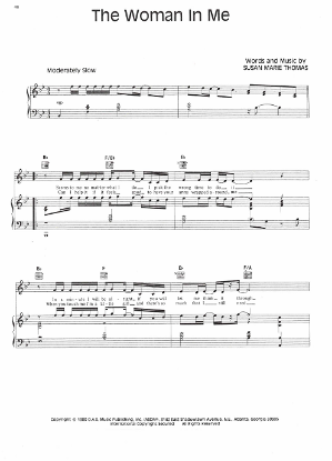 Picture of The Woman in Me, Susan Marie Thomas, recorded by Crystal Gayle, psheet music