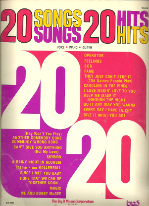Picture of 20 Songs 20 Hits, 1970's sheet music songbook