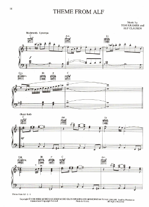 Picture of Theme from Alf, Tom Kramer & Alf Clausen, piano solo, sheet music