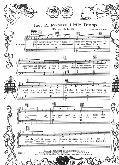 Picture of Just a Frowsy Little Dump (To Me It's Home), H. W. Hanemann, sheet music
