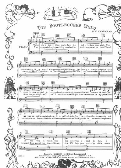 Picture of The Bootlegger's Child, H. W. Hanemann, sheet music