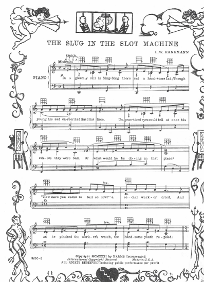 Picture of The Slug in the Slot Machine, H. W. Hanemann, sheet music