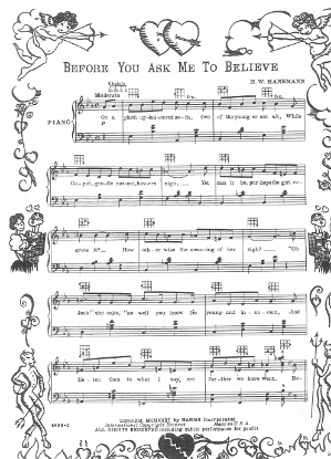 Picture of Before You Ask Me to Believe, H. W. Hanemann, sheet music