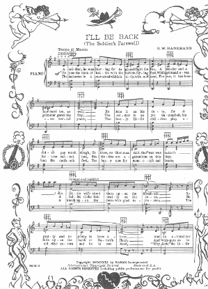 Picture of I'll Be Back (The Soldier's Farewell), H. W. Hanemann, sheet music