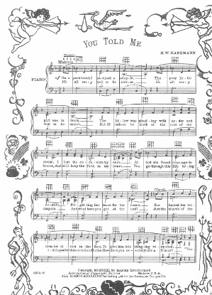 Picture of You Told Me, H. W. Hanemann, sheet music