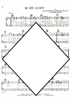 Picture of Be My Guest, Antoine Domino/ John Marascalco/ Tommy Boyce, sheet music