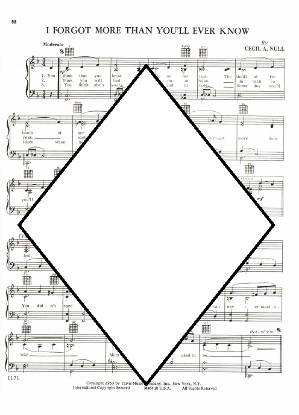 Picture of I Forgot More Than You'll Ever Know, Cecil A. Null, recorded by The Davis Sisters, sheet music