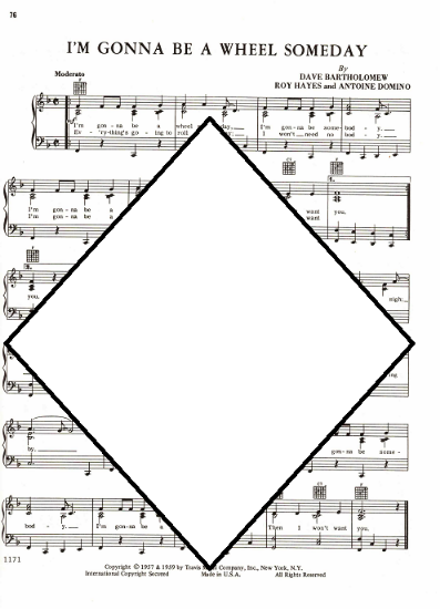 Picture of I'm Gonna Be a Wheel Someday, Antoine Domino/ Dave Bartholomew/ Roy Hayes, sheet music