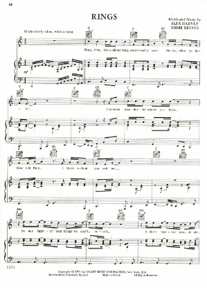 Picture of Rings, Alex Harvey & Eddie Reeves, sheet music